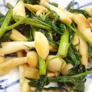 空芯菜とブナピーのしょうゆ炒め(^^)